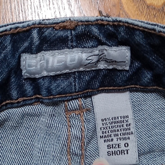 CHICO'S JEANS Womens 0 BLUE DENIM Pants Preowned Casual Work Spring Summer - Picture 6 of 8